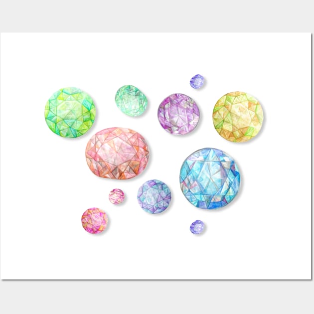 Watercolor Gemstones Wall Art by Jarrodjvandenberg